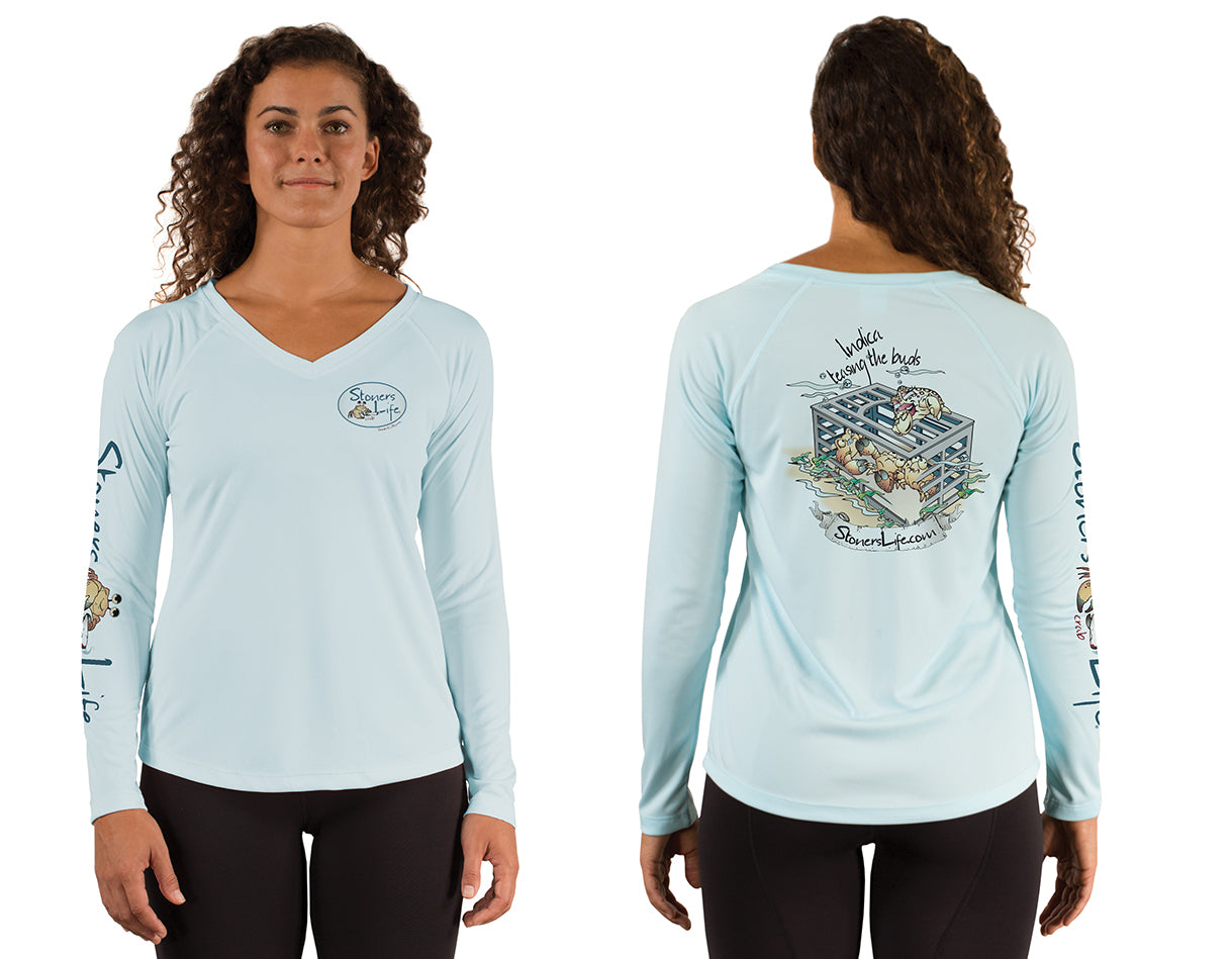 Ladies Solar Performance Long Sleeve V-Neck - Indica