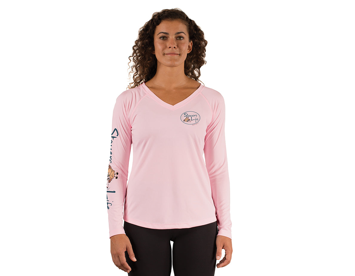 Ladies Solar Performance Long Sleeve V-Neck