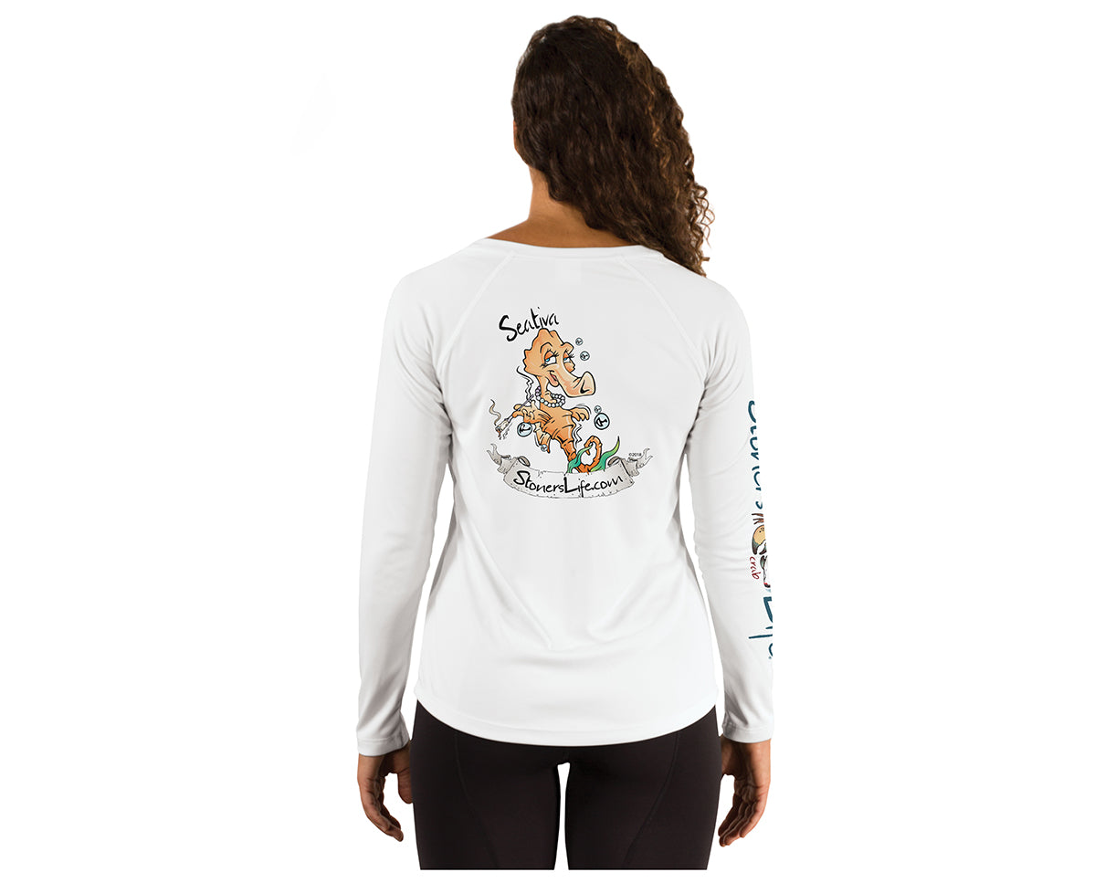 Ladies Solar Performance Long Sleeve V-Neck - Seativa