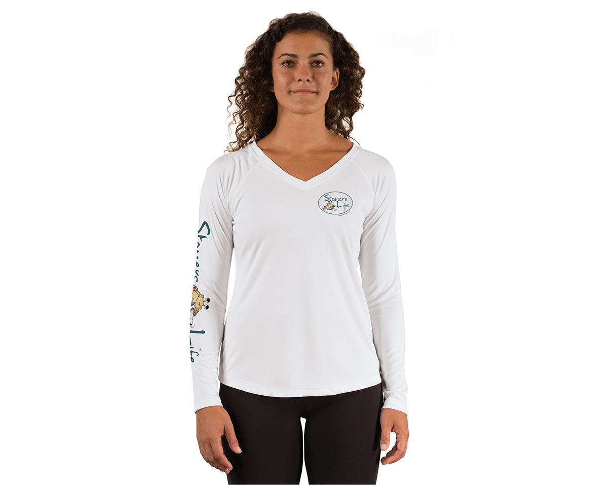 Ladies Solar Performance Long Sleeve V-Neck - Seativa